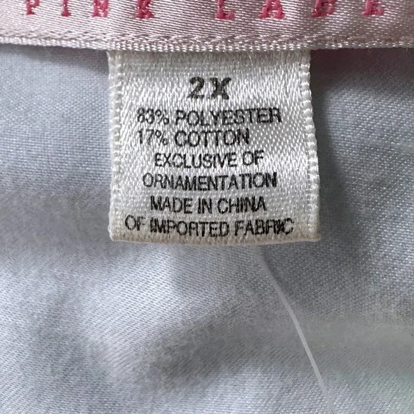 Oscar de la Renta ~ Pink Label ~ Blue Crystal Satin Lace Nightgown Size 2X